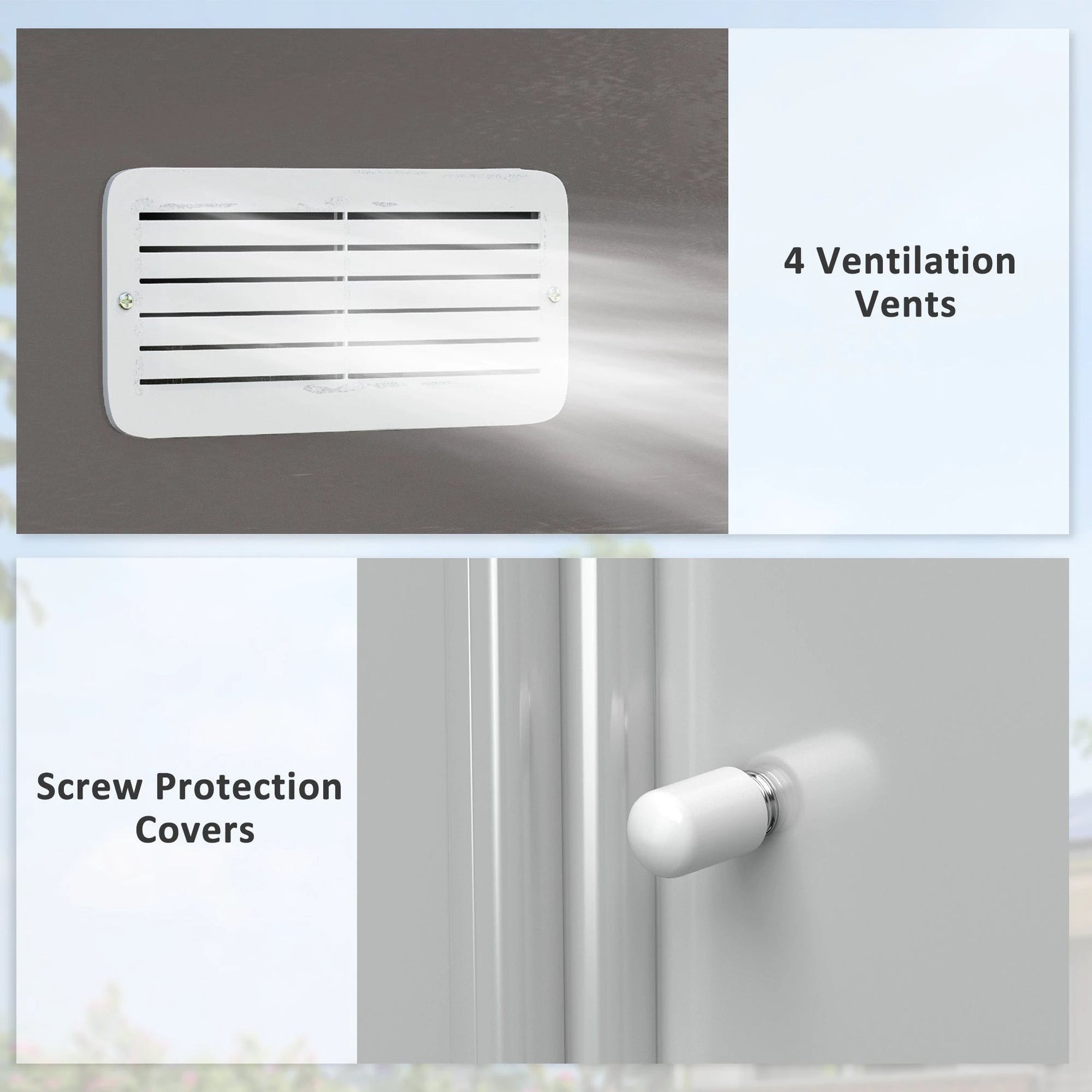 Outsunny 9 x 6FT Foundation Ventilation Steel Outdoor Garden Shed Grey - Garden Shed