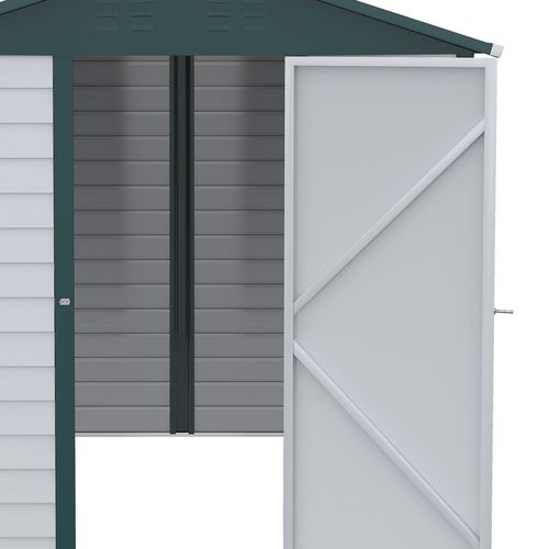 9'x6' Galvanized Metal Garden Shed Tool Storage Shed for Backyard Patio - Garden Shed from Outsunny