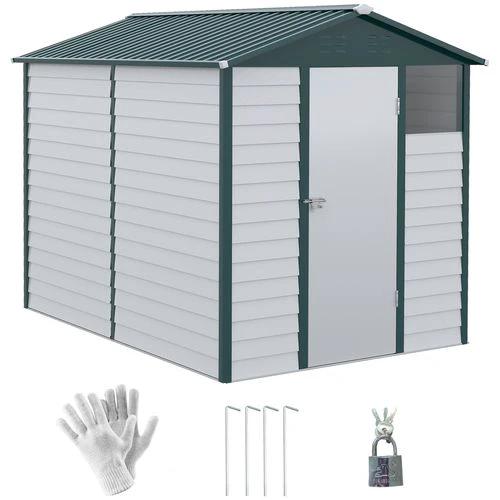 9'x6' Galvanized Metal Garden Shed Tool Storage Shed for Backyard Patio by Outsunny