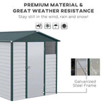 9'x6' Galvanized Metal Garden Shed Tool Storage Shed for Backyard Patio by Outsunny