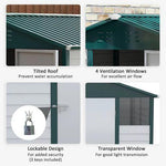 9'x6' Galvanized Metal Garden Shed Tool Storage Shed for Backyard Patio by Outsunny