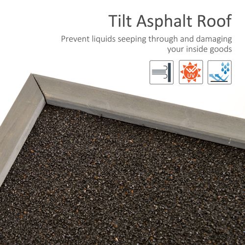 Garden Shed Wooden  2 Door Unit Solid Fir Wood 87x46.5x96.5cm, Grey - Garden Shed from Outsunny