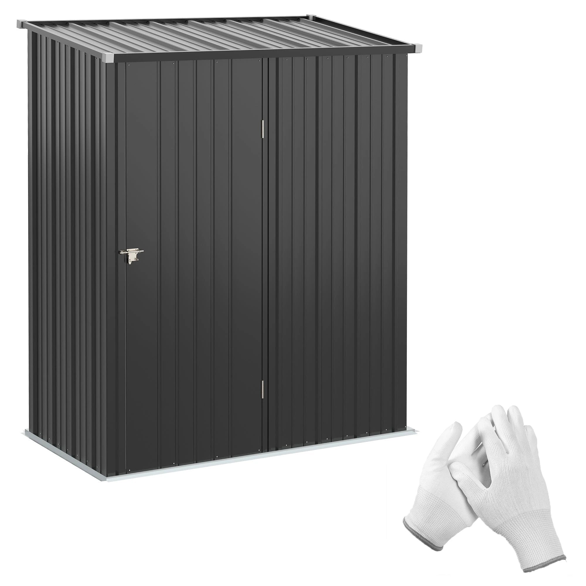 Outdoor Storage Shed Steel Garden Shed w/ Lockable Door for Backyard Patio Lawn by Outsunny