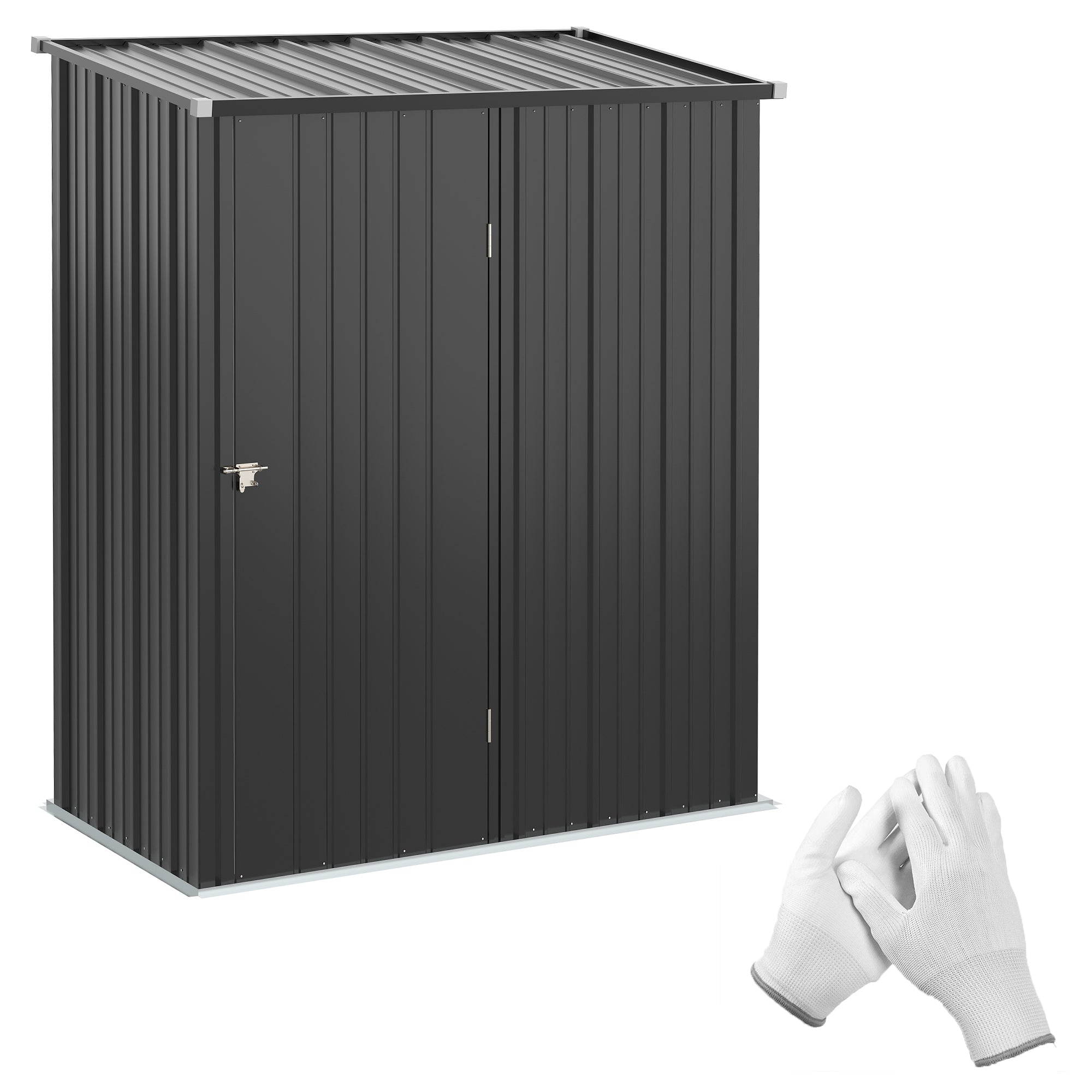 Outdoor Storage Shed Steel Garden Shed w/ Lockable Door for Backyard Patio Lawn - Garden Shed from Outsunny