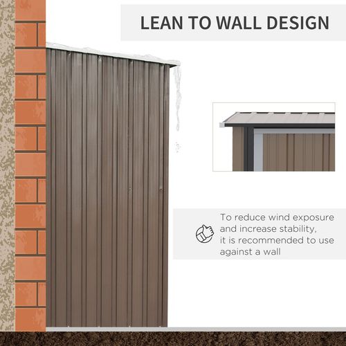 Outdoor Storage Shed Steel Garden Shed with Lockable Door Brown - Garden Shed from Outsunny
