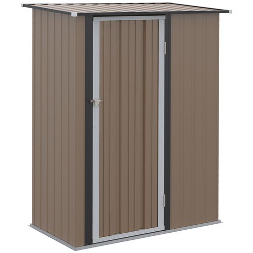 Outdoor Storage Shed Steel Garden Shed with Lockable Door Brown - Garden Shed from Outsunny