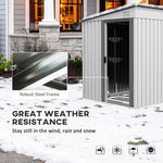 Outsunny 5 x 7FT Garden Shed with Foundation Lean to Metal Tool Shed White by Outsunny
