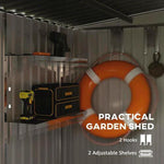 Outsunny Outsunny 5 x 7FT Garden Shed with Foundation Lean to Metal Tool Shed White - Garden Shed