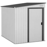 Outsunny Outsunny 5 x 7FT Garden Shed with Foundation Lean to Metal Tool Shed White - Garden Shed