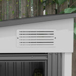 Outsunny 5 x 7FT Garden Shed with Foundation Lean to Metal Tool Shed White by Outsunny