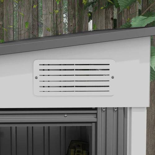 Outsunny 5 x 7FT Garden Shed with Foundation Lean to Metal Tool Shed White by Outsunny