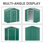 Outsunny 6.5x3.5ft Metal Garden Shed for Garden and Outdoor Storage, Green - Garden Shed from Outsunny