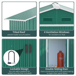 Outsunny 6.5x3.5ft Metal Garden Shed for Garden and Outdoor Storage, Green - Garden Shed from Outsunny