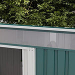 Outsunny 6.5x4FT Garden Shed with Foundation Lockable Metal Tool Shed Green by Outsunny