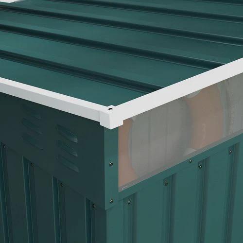Outsunny 6.5x4FT Garden Shed with Foundation Lockable Metal Tool Shed Green by Outsunny