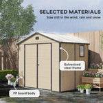 Outsunny Outsunny 8 x 6ft Garden Shed Storage w/ Foundation Kit, Vents, Cream White - Garden Shed