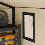 Outsunny Outsunny 8 x 6ft Garden Shed Storage w/ Foundation Kit, Vents, Cream White - Garden Shed