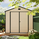 Outsunny Outsunny 8 x 6ft Garden Shed Storage w/ Foundation Kit, Vents, Cream White - Garden Shed