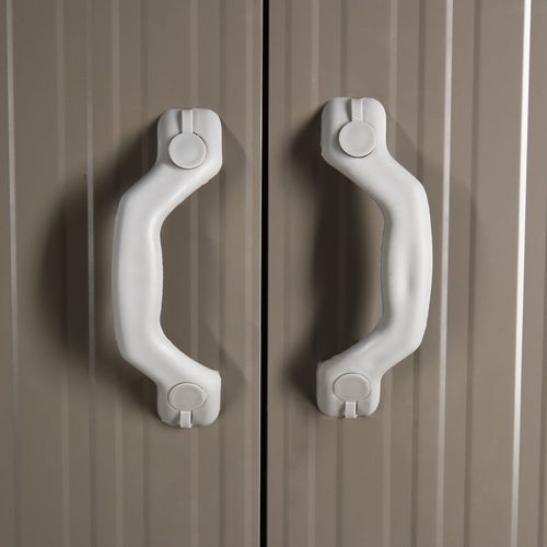 Outsunny 8x6ft Metal Garden Shed Outdoor Storage Shed w/ Doors Window, Grey - Garden Shed from Outsunny