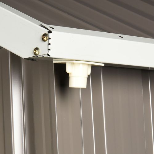 Outsunny 8x6ft Metal Garden Shed Outdoor Storage Shed w/ Doors Window, Grey - Garden Shed from Outsunny