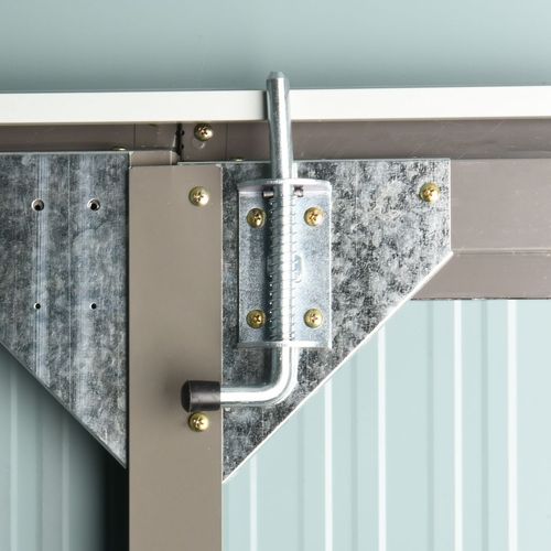 Outsunny 8x6ft Metal Garden Shed Outdoor Storage Shed w/ Doors Window, Grey - Garden Shed from Outsunny