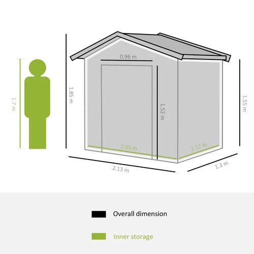 Outsunny Outsunny Garden Shed Storage Unit w/Locking Door Floor Foundation Vent Green - Garden Shed