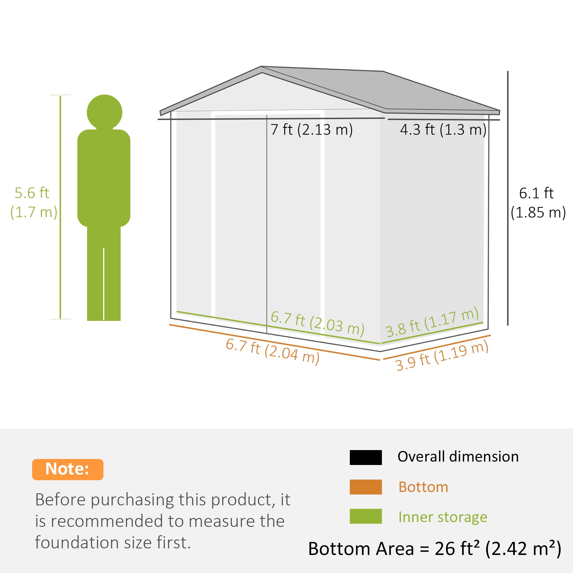 Outsunny Garden Shed Storage Unit with Locking Door Floor Foundation Vent Brown - Garden Shed from Outsunny