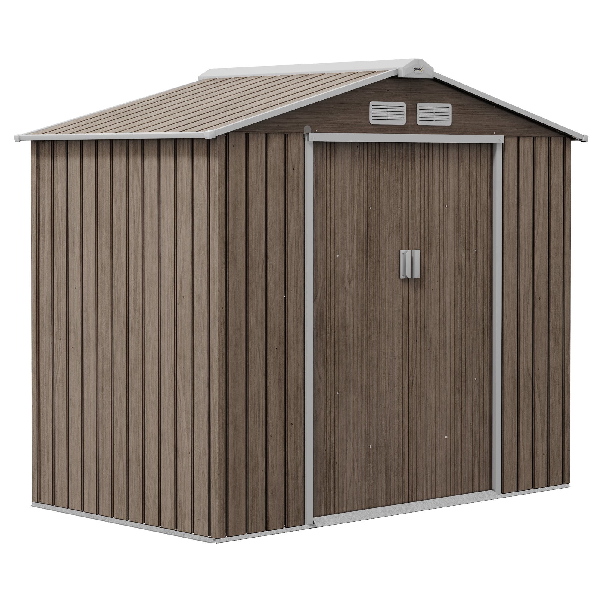 Outsunny Garden Shed Storage Unit with Locking Door Floor Foundation Vent Brown - Garden Shed from Outsunny