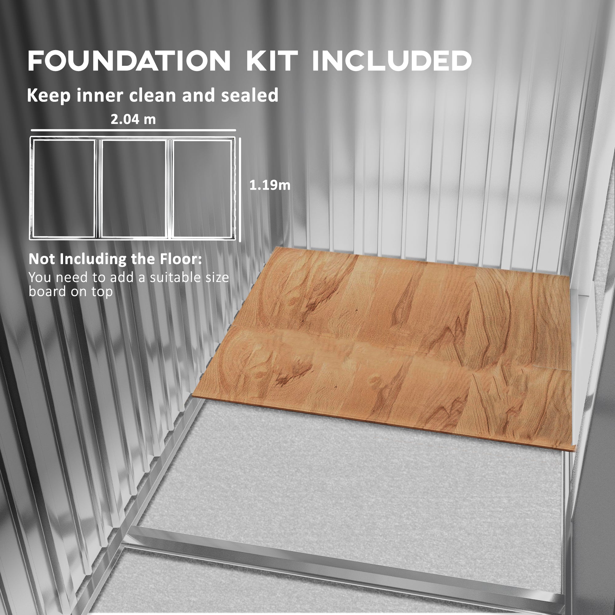 Outsunny Garden Shed Storage Unit with Locking Door Floor Foundation Vent Brown - Garden Shed from Outsunny