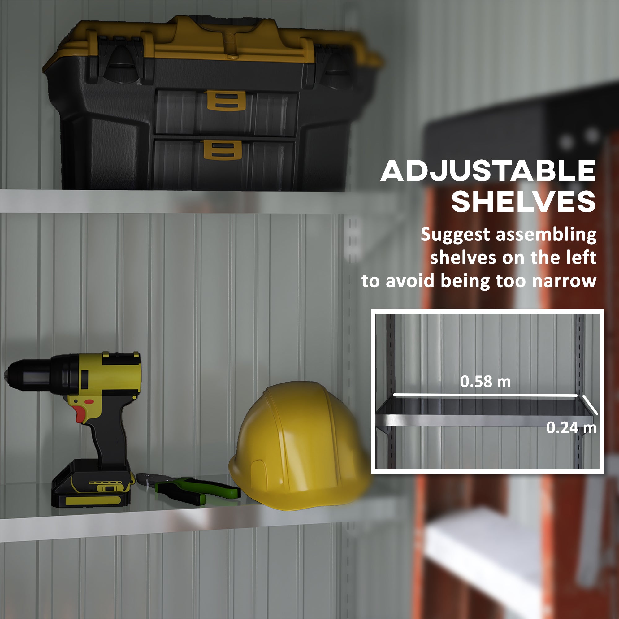 Outsunny Steel Garden Shed, Small Lean-to Shed for Bike, 5x3 ft Brown - Garden Shed from Outsunny