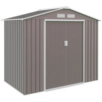 Lockable Garden Shed Large Patio Roofed Tool Metal Storage Sheds Box Khaki by Outsunny