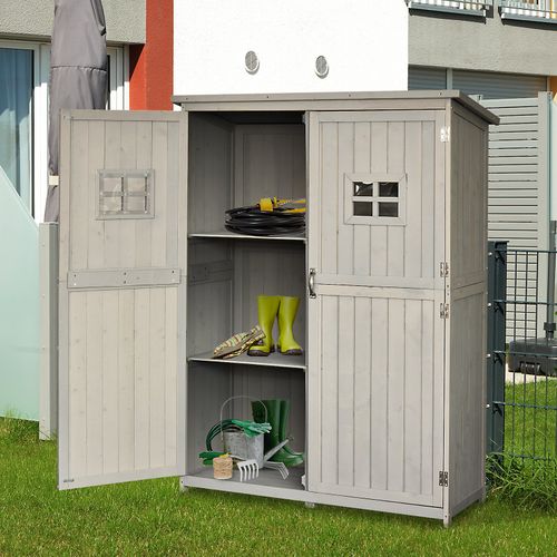 Garden Shed W/Double Door, Pine Wood, 127.5Lx50Wx164H cm - Garden Shed from Outsunny