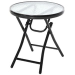 Folding Garden Table Round Foldable Table with Safety Buckle Black by Outsunny