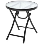 Folding Garden Table Round Foldable Table with Safety Buckle Black by Outsunny