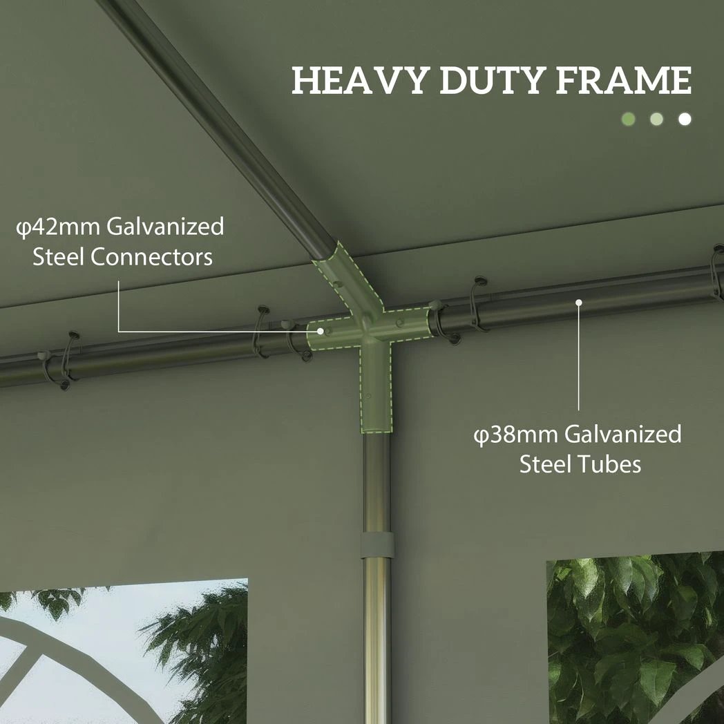 Outsunny Gazebo Marquee Party Tent, Steel Frame-White - Gazebos