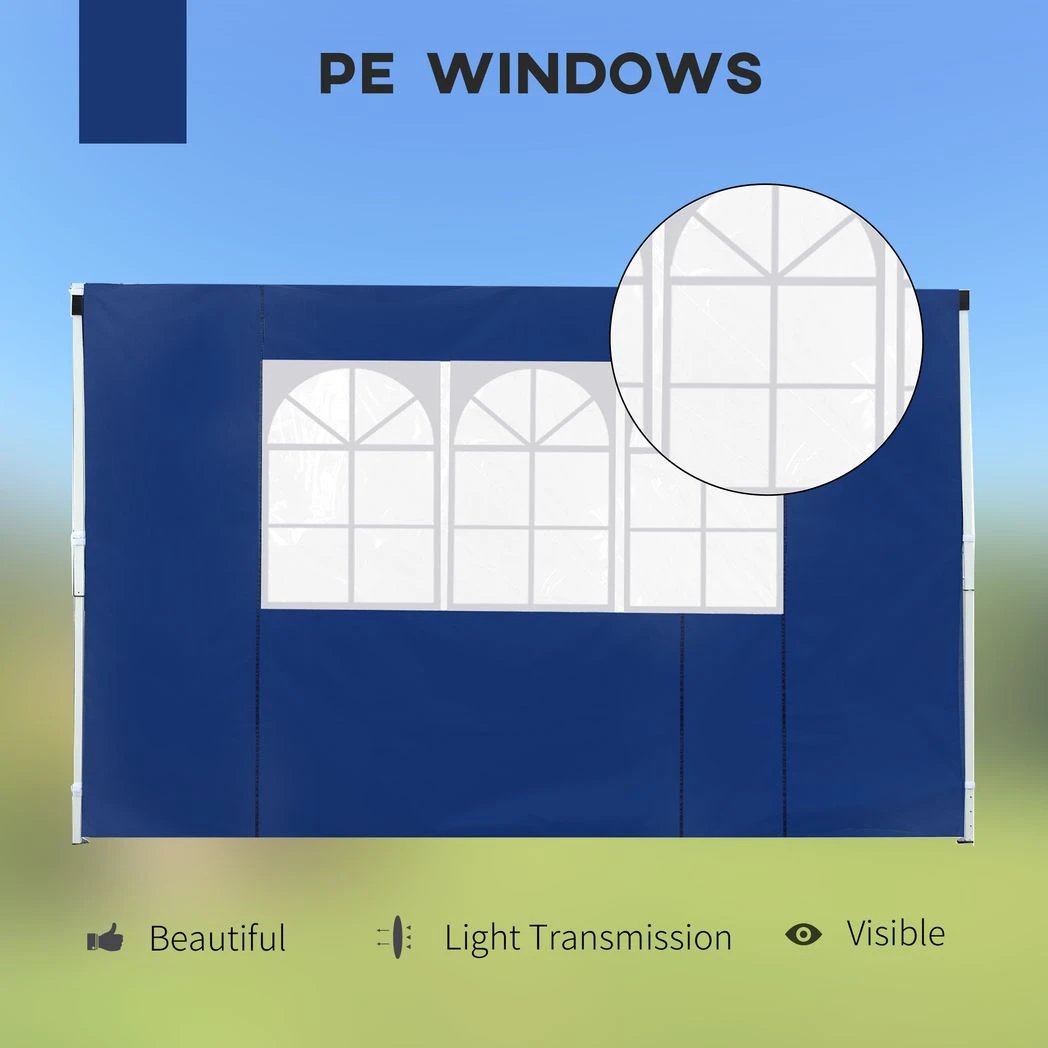 Outsunny 3m Gazebo Exchangeable Side Panel Panels W/ Window - Gazebos