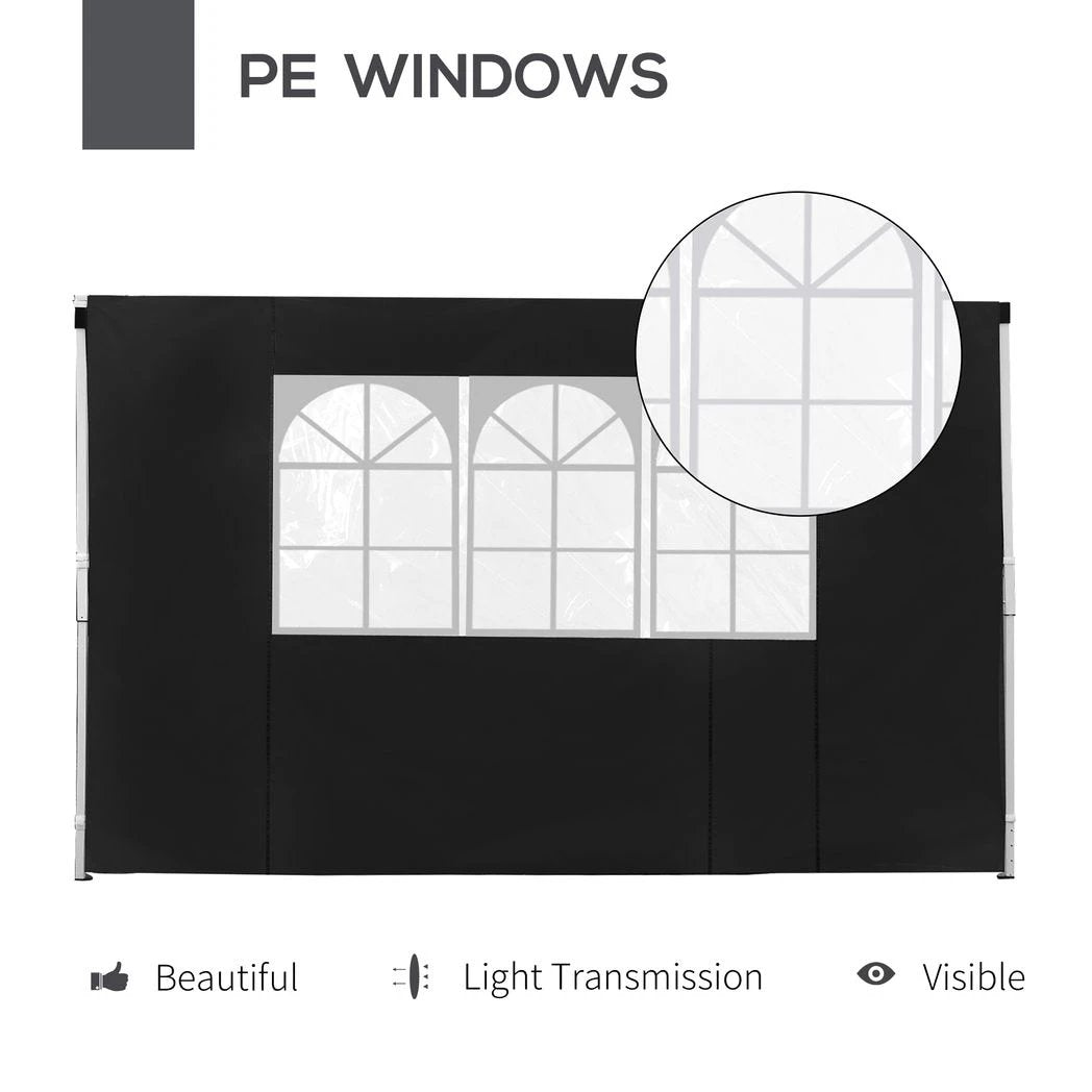 Outsunny 3m Gazebo Exchangeable Side Panel Panels W/ Window - Gazebos