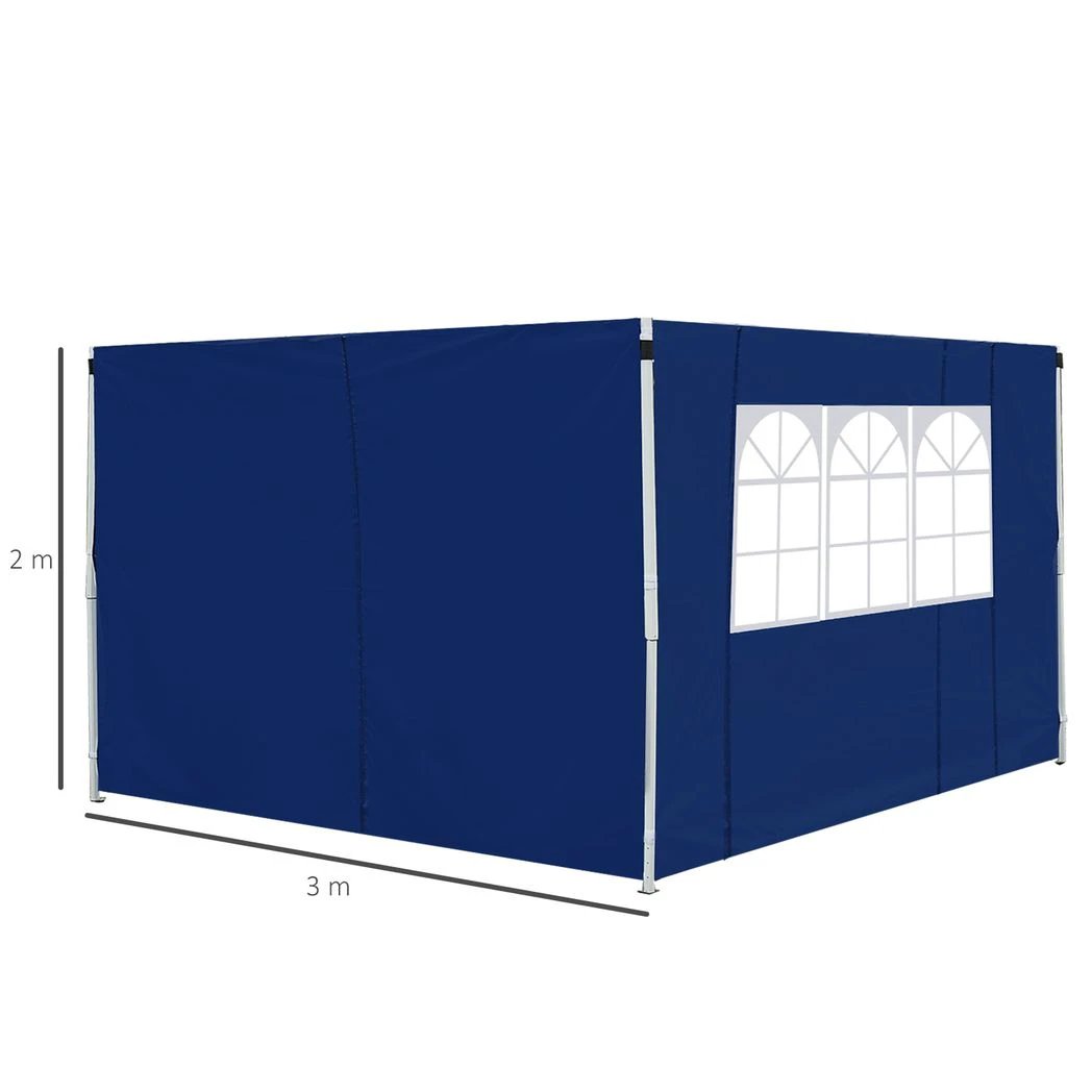 Outsunny 3m Gazebo Exchangeable Side Panel Panels W/ Window - Gazebos