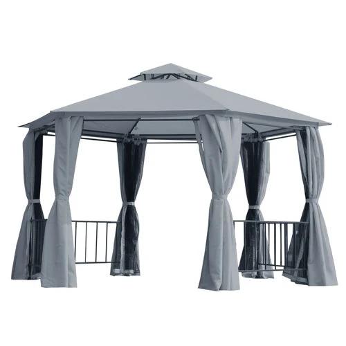 Hexagon Gazebo Patio Party Tent Outdoor Garden Shelter 2 Tier Roof & Side Panel by Outsunny