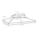 Outsunny 3x4m Gazebo Replacement Roof Canopy 2 Tier Top UV Cover Sun Awning Shelters - Gazebos