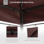 Outsunny 3x4m Gazebo Replacement Roof Canopy 2 Tier Top UV Cover Sun Awning Shelters - Gazebos