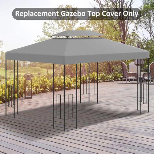 3x4m Gazebo Replacement Roof Canopy 2 Tier Top UV Cover Sun Awning Shelters by Outsunny