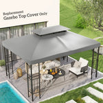 Outsunny 3x4m Gazebo Replacement Roof Canopy 2 Tier Top UV Cover Sun Awning Shelters - Gazebos