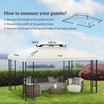 Outsunny 3x4m Gazebo Replacement Roof Canopy 2 Tier Top UV Cover Sun Awning Shelters - Gazebos