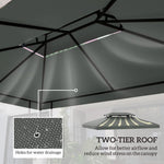 3x4m Gazebo Replacement Roof Canopy 2 Tier Top UV Cover Sun Awning Shelters by Outsunny