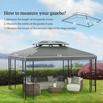 3x4m Gazebo Replacement Roof Canopy 2 Tier Top UV Cover Sun Awning Shelters by Outsunny
