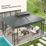 Outsunny 3x4m Gazebo Replacement Roof Canopy 2 Tier Top UV Cover Sun Awning Shelters - Gazebos