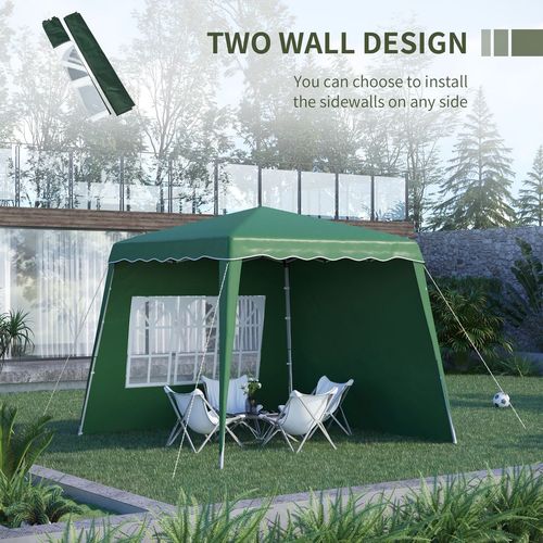 2.4 x 2.4m UV50+ Pop Up Gazebo Canopy Tent with Carry Bag, Green - Gazebos from Outsunny
