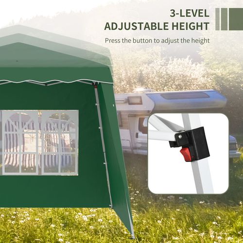 2.4 x 2.4m UV50+ Pop Up Gazebo Canopy Tent with Carry Bag, Green - Gazebos from Outsunny
