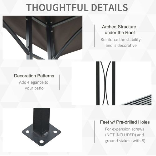 2.5x1.5m BBQ Tent Canopy Patio Outdoor Awning Gazebo Party Sun Shelter - Gazebos from Outsunny